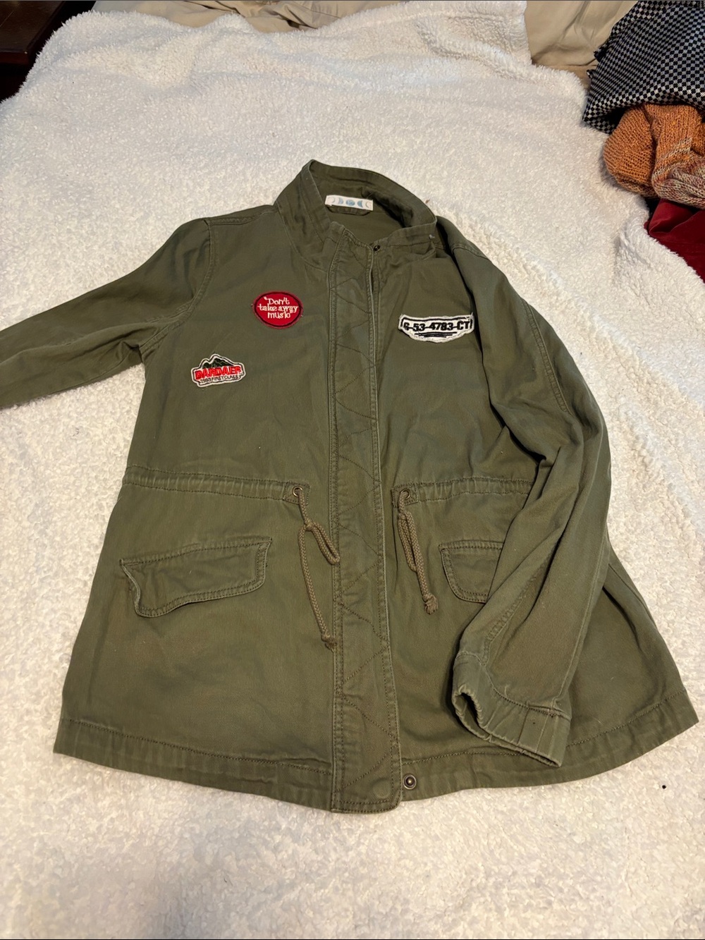 Lizard Thicket Olive Green Patch Utility Jacket